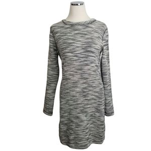 Lou & Grey Textured Black & White Shift Dress Size Small Minimalist